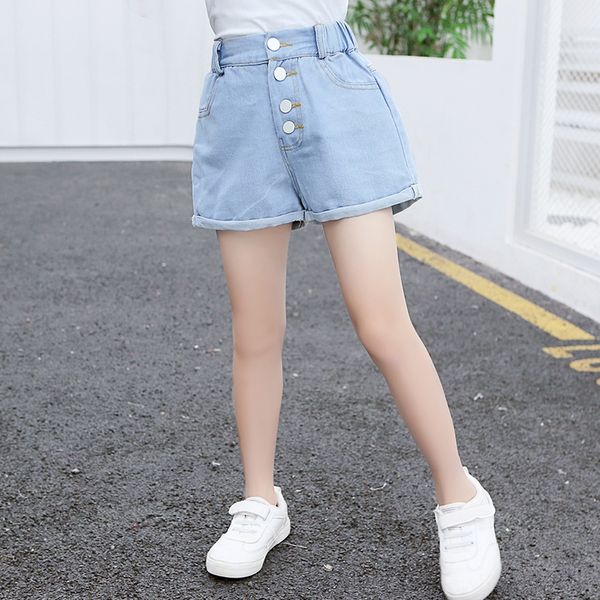

elbfr girls jeans shorts thin 2020 new style foreign style all-match casual pants large children's summer clothes jeans children's, Blue