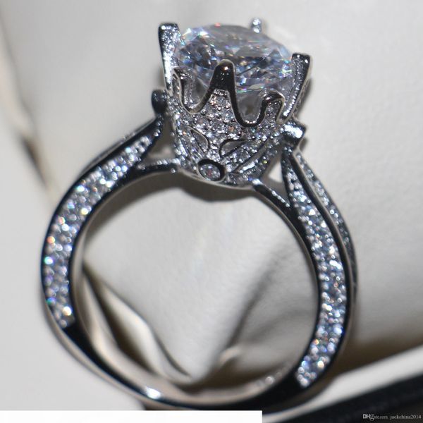 

f виктория вику роскошные ювелирные изделия круглый cut 9 мм белый топаз 925 стерлингового серебра siimulated алмазный cz бриллиантовые обру, Slivery;golden