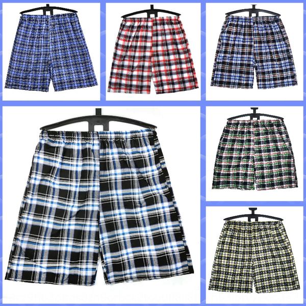 

new cotton plaid beach pants shorts and men's beach pants casual loose large size quick-drying shorts thin