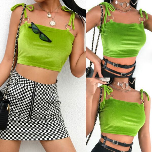 

tank 2020 women camis summer sleeveless crop vest party short t shirt drop shipping, White