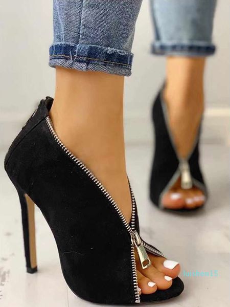 

with box 12cm black v cut peep toe pumps fashion luxury designer women shoes size 35 to 40 l15