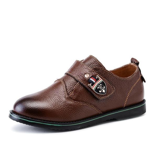 

kids genuine leather shoes for boys school show dress shoes flats classic british oxford shoes children wedding loafer moccasins, Black;grey