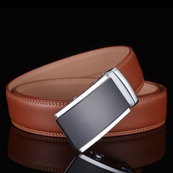 

plyesxale genuine leather belts for men luxury designer men waist strap belt automatic buckle mens slide belts brand cinto g35, Black;brown