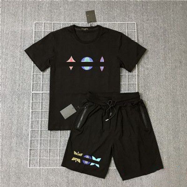 

men's designer tracksuits 2020 new mens fashion pattern short sleeve two-piece suits casual men breathable suit 2 styles plus size l-5x, Gray