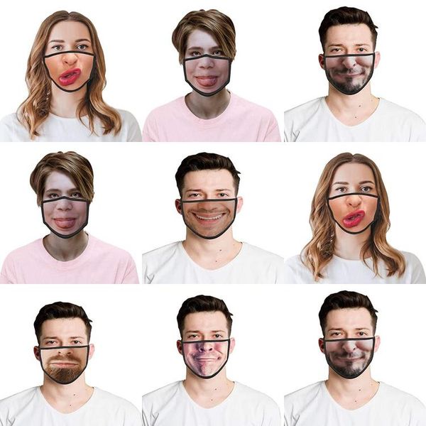 

face 3d waterproof two bandanas dust replaceable coverfun for mouth breathable face filterhalf with coverreusable face pattern print sbbco