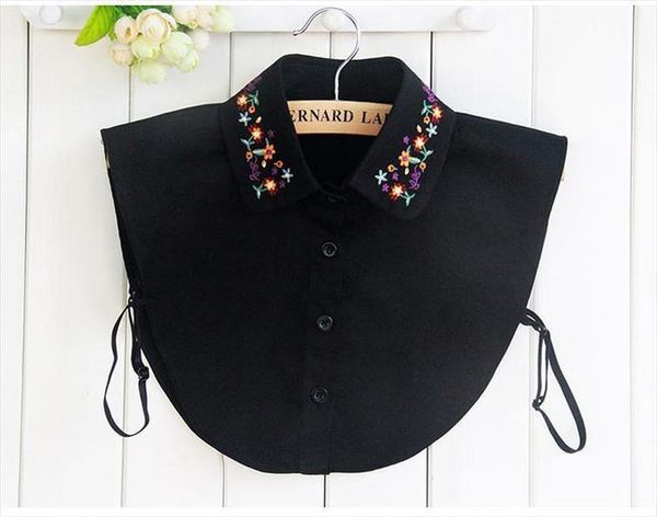 

newly cotton embroidery fake collar shirt female fake collar sweater vest blouse shirt detachable turn down collar, White