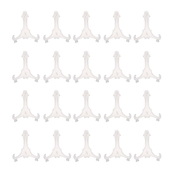 

20pcs plastic folding plate display easel stand p holder rack clear 10cm