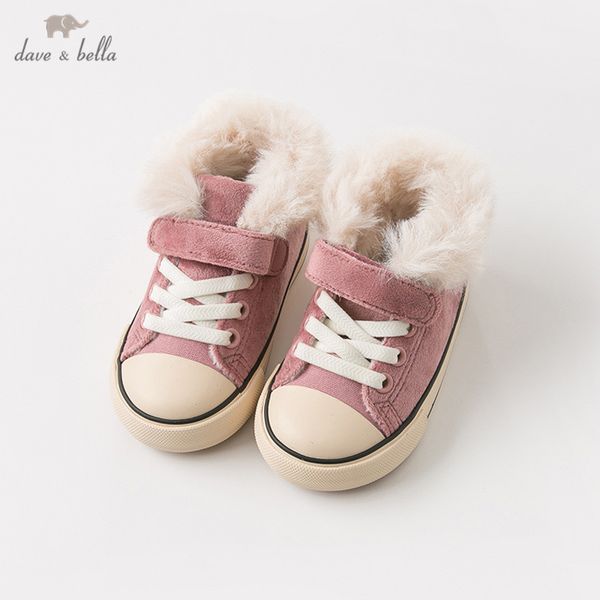 

db12028 dave bella winter baby canvas shoes new born girl baby boy casual solid shoes, Black