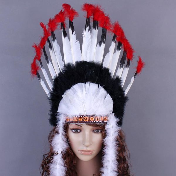 

cos feather headband brazil carnival headdress chiefs headwear hat -40