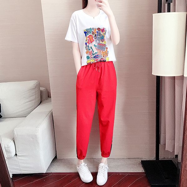 

fahbi с короткими рукавами с короткими рукавами спортивного досуг спортивных случайный 2020 лето нового хлопок мода западного стиля женщин к, Gray