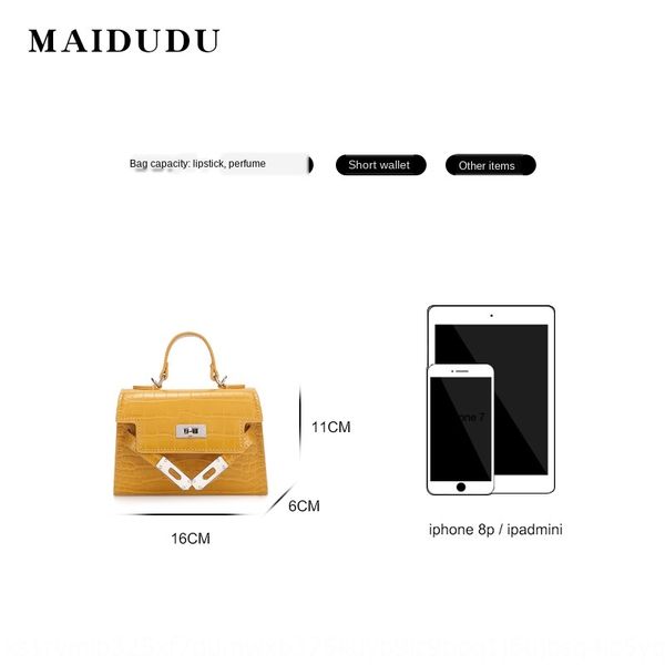 

maidudu candy small 2020 new kelly mini bag candy color stone pattern small bag women's shoulder crossbody, White