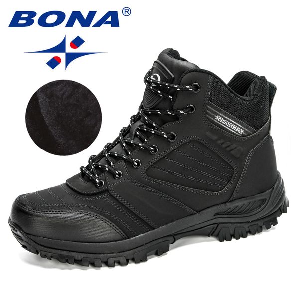 

bona 2020 new designers high-nubuck men hiking shoes trekking shoes man casual anti-slip warm plush mountain masculino