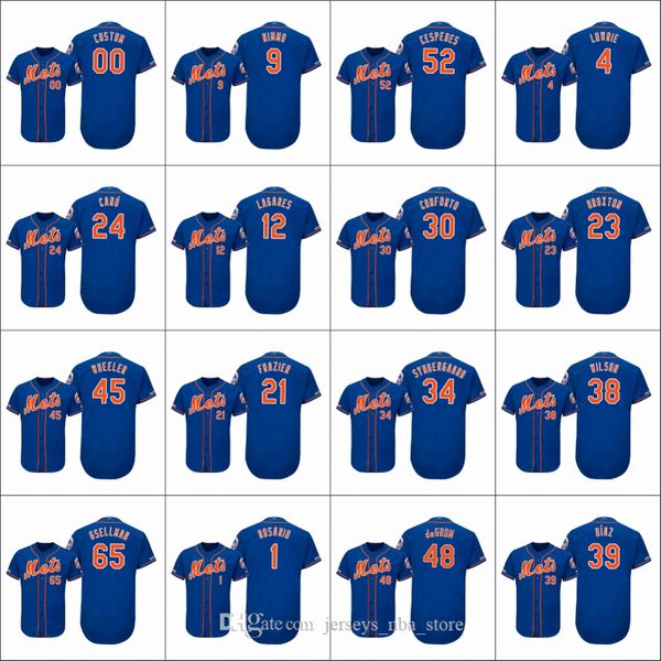

new york mets men #48 jacob degrom 34 noah syndergaard 4 jed lowrie women youth flex base majestic alternate custom jersey, Blue;black