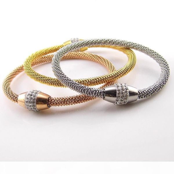 

f new fashion design girl stainless steel bangle jewelry handmade bracelets for women bracelet vintage jewlery crystal bangle, Black