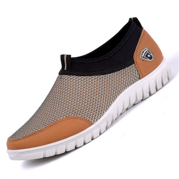 

mesh men shoes 2020 breathable big size 38-48 men loafers shoes men's casual slip-on summer leisure sneakers, Black
