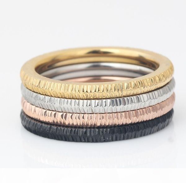 

circles gold rose gold silver black ring four colors luxury jewelry stainless steel ring women wedding finger rings for lovers gift