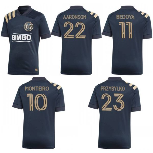 

2020 philadelphia union soccer jerseys mls #10 monteiro bedoya uniform 2020/21 #22 aaronson przybylko football shirts, Black;yellow