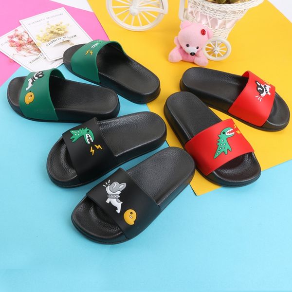 

bkarj new dinosaur cartoon baby for children children children' slippers boys and girls summer cute fashion beach slippers anti-skid, Black;grey