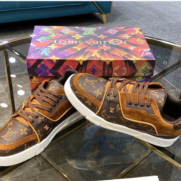 

56 designer high-quality men's casual sports shoes and luxury outdoor casual shoes, the original box size is 38-45, Black