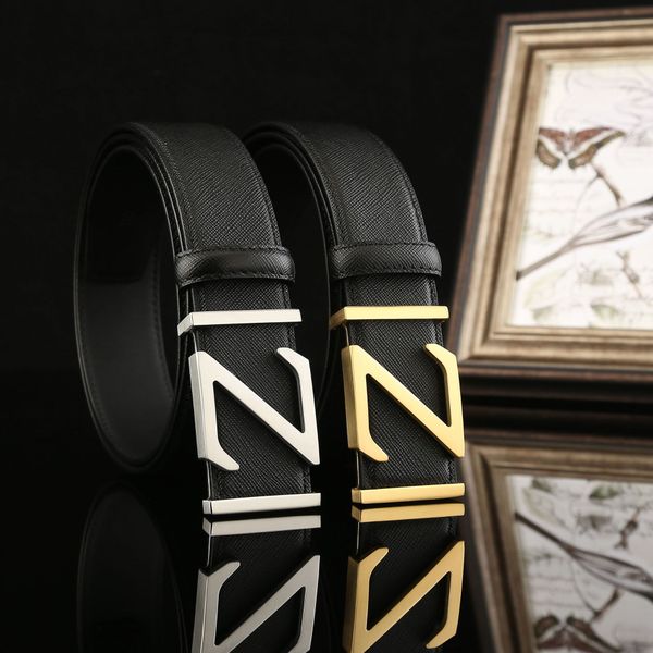 

shwgq 3.8 men's stainless steel smooth buckle with black double-sided head ball pattern cowhide whole belt without 3.8 men's stain, Black;brown