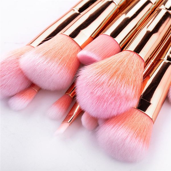 Set di pennelli per trucco da 12 pezzi Set di pennelli per trucco color oro rosa Setbrocha de maquillaje DHL FedEx Shipping