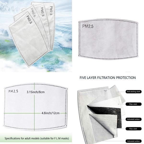 

5 layer mask filter защитная рм2,5 одноразовая маска для лица маски pad замена pad внутренняя прокладка замена фильтра pad респиратор jmovb
