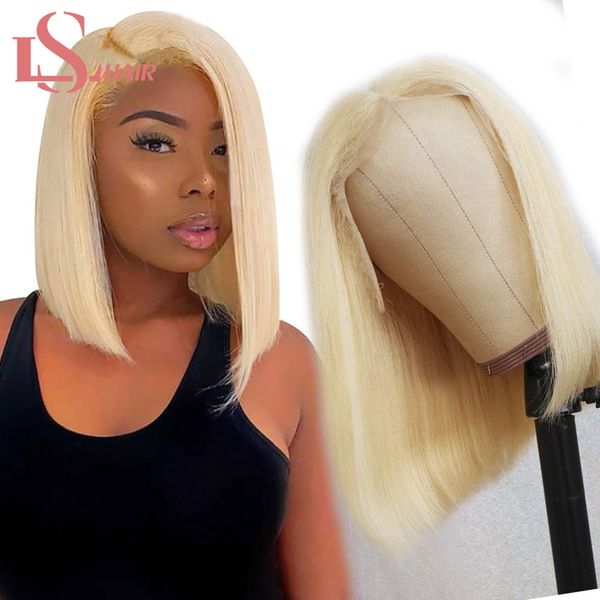 

ls 13*4 613 blonde brazilian straight human hair bob wigs 8 - 16 inch remy short ombre bob lace front wigs for black women