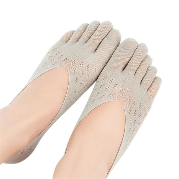 

socks & hosiery 1 pairs ladies velvet plum sock summer breathable five toe slippers mesh invisible boat finger, Black;white