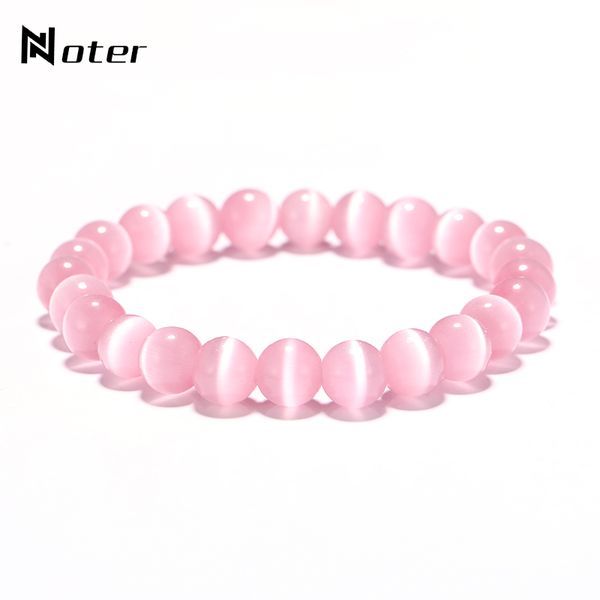 

bohemia 8mm opal bead natural stone bracelet for women charm 5 colors yoga braslet friend jewelry bracelet femme pulseras, Black
