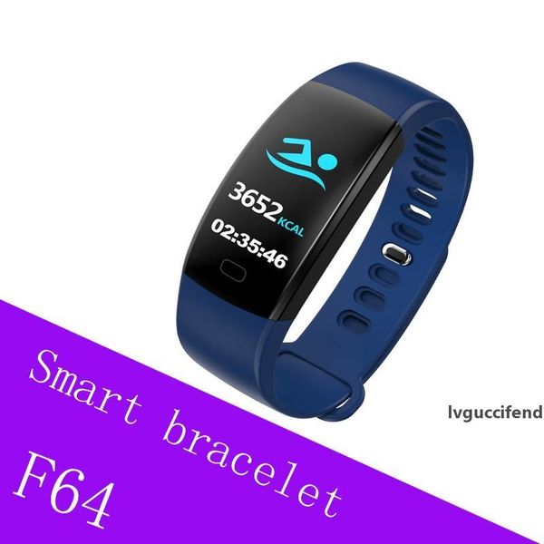 

2018 new f64 30m waterproof smart bracelet fitness tracker step counter fitness band alarm clock vibration wristband for iphone android