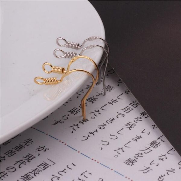 

epacket dhl 18k gold color-preserving electroplating spring earring hooks 925 silver standard plated ears gseg07 jewelry accessories ear hoo, Blue;slivery