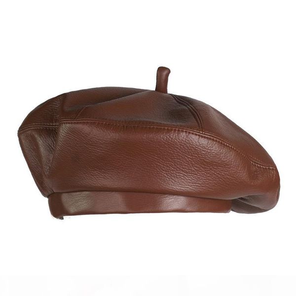 

4 colors women berets leather breathable pu without octagonal cap fashion solid color lady berets, Blue;gray