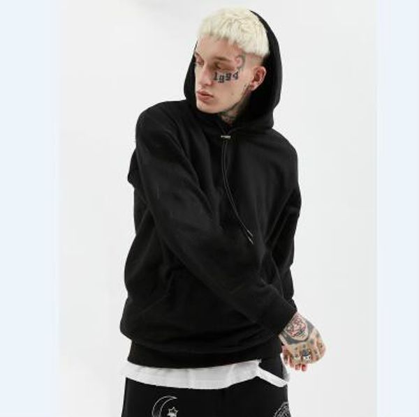 

black oversize new splicing hoodie men women 1 hoody casual sweatshirts pullover