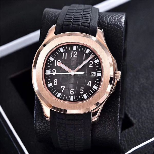

watch 40mm automatic 2813 movement steel case comfortable rubber strap stainless steel clasp lead the trend watches, Slivery;brown