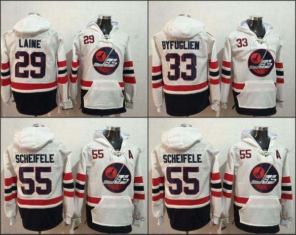 

2017 winnipeg jets трикотажных изделий # 29 patrik laine # 33 dustinbyfuglien # 55 марк scheifele толстовки сшитые пользовательских мужчины, Black;red
