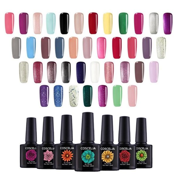 

coscelia 40pcs / set гель лак для ногтей набор 10мл uv led лампа инструменты nail art лак для stamping набор для маникюра все для маникюра