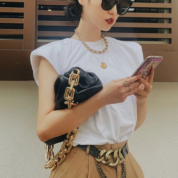 

high golden quality vintage bag chain bag resin handle shoulder chain material women shoulder straps key thick auglj, Red;black