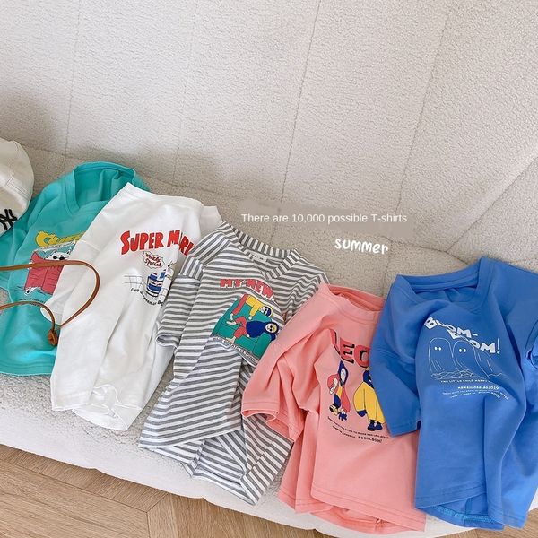 

oe6rp ppm liu yuan clohing summer 2020 korean bobo fashionable caroon mulicolor ong xu children's children's boys' and girls, Blue