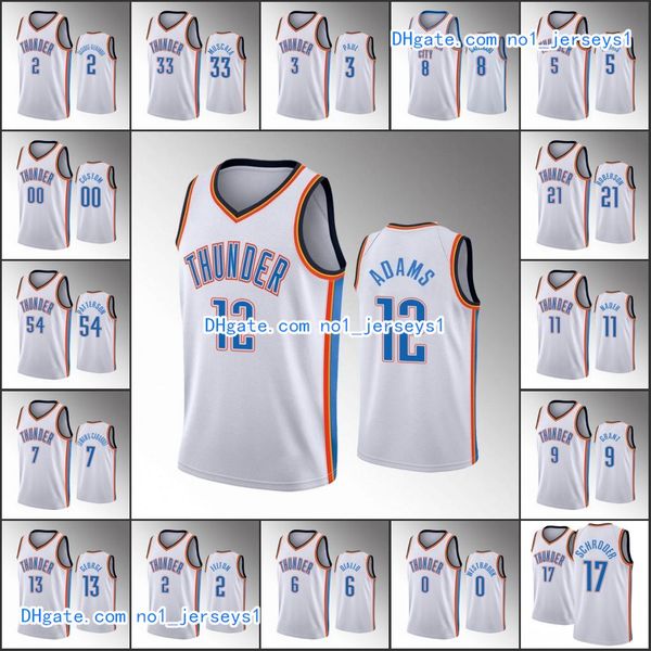 

оклахома город гром мужчины шай gilgeous-александр крис пол галлинари 2020 ассоциация nba на заказ джерси, Black