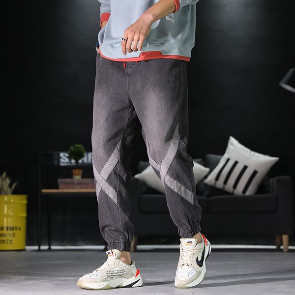 

jeans men's hip hop japan style autumn clothing new casual fashion denim men's trousers washed korean plus size loose jeans, Blue