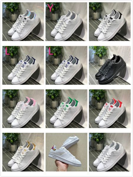 

brand new stan shoes fashion smith sneakers casual leather men women sport running shoes jogging sneakers classic flats, Black