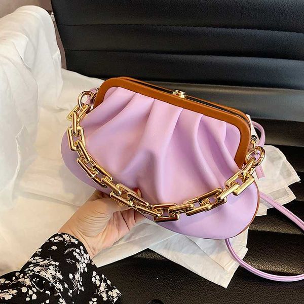 

solid color chain tote 2020 fashion new high-quality leather women's designer handbag pleated shoulder messenger bag