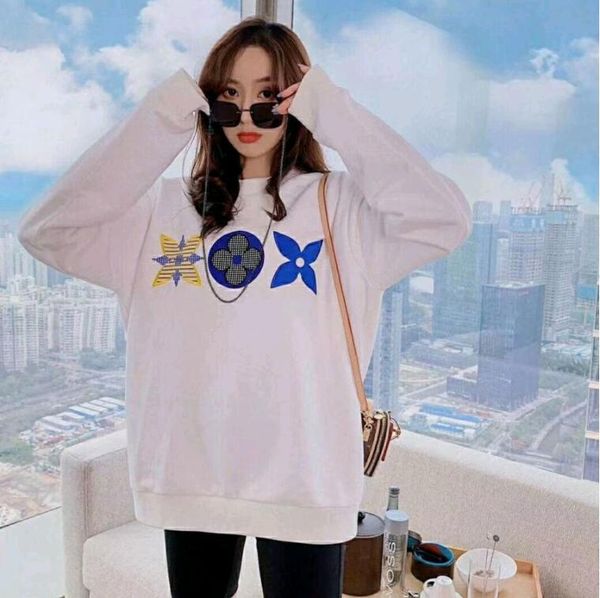 

2020hoodie female spring and autumn classic print white loose for men and women alike hoodie fashion, Black
