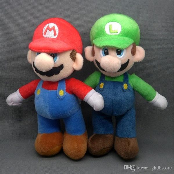 

new 2 styles 10" 25cm super mario bros standing mario luigi plush doll anime collectible stuffed dolls kid's gifts soft toys
