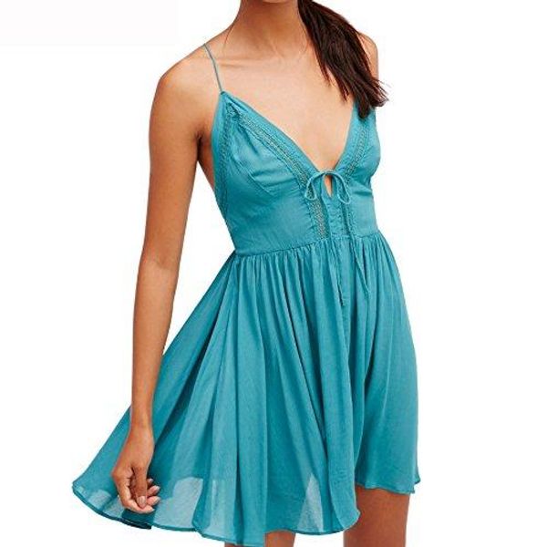 

r.vivimos women backless v-neck short dresses, Black;gray