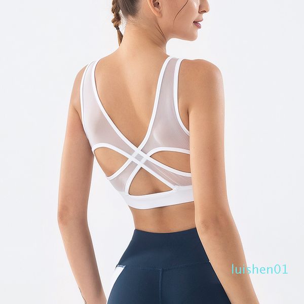 

2020 новый спорт бюстгальтер для женщин gym топ дышащего фитнеса йоги бега центр спортивной бюстгальтер жилет топ l01, White;black