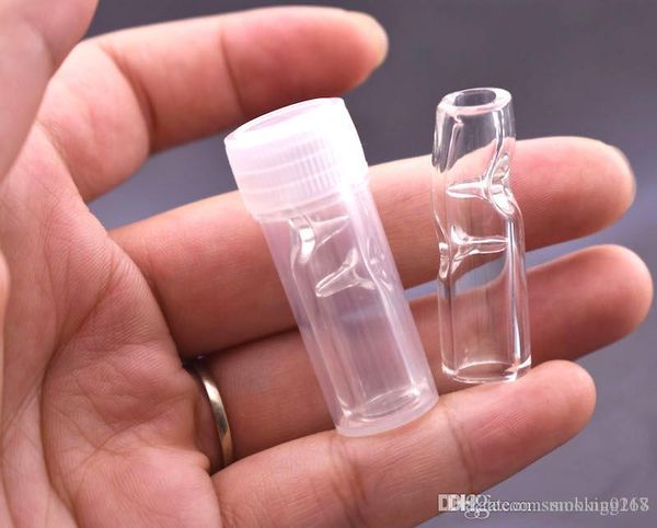Miniglasfilterspitzen Big Size 1.5inch 12mm Klar Pyrexglas 2mm dicke Rauchfilterspitze für Tabak Glaspfeife mit Pille Aufbewahrungsbox