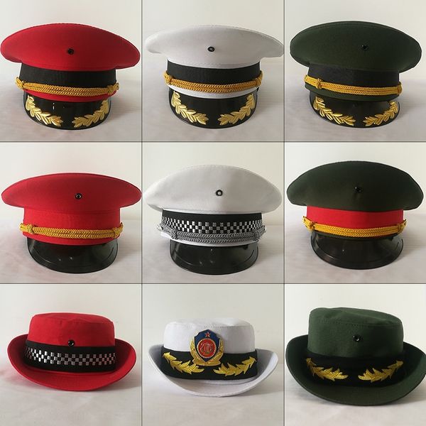 

flag-raiser national flag class guard of honor uniformuniform hat formal dress big hat curving capuniform performance, Blue;gray