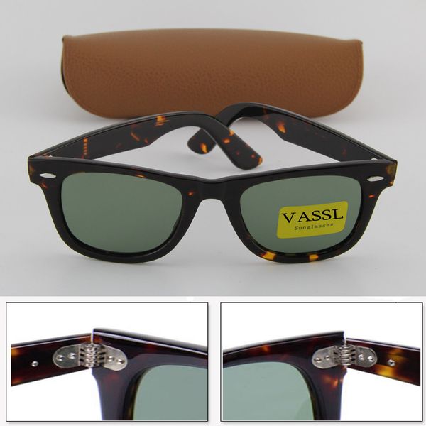 

30pcs vassl new women sunglasses style tortoise frame green lens 50mm uv400 glasses wholesale price for brown case