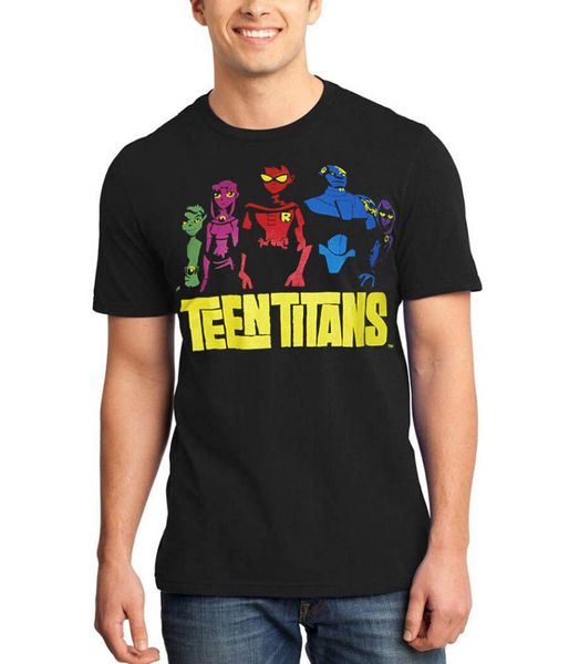

teen titans color group t shirt, Gray;blue